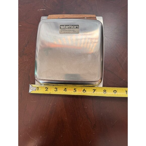 Stelton Denmark 18/8 Stainless Steel Tray Rosewood Handles Orig Label - Picture 10 of 10